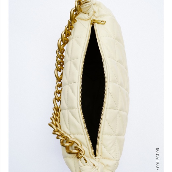 Zara chain handled quilted leather bag - Picture 4 of 6